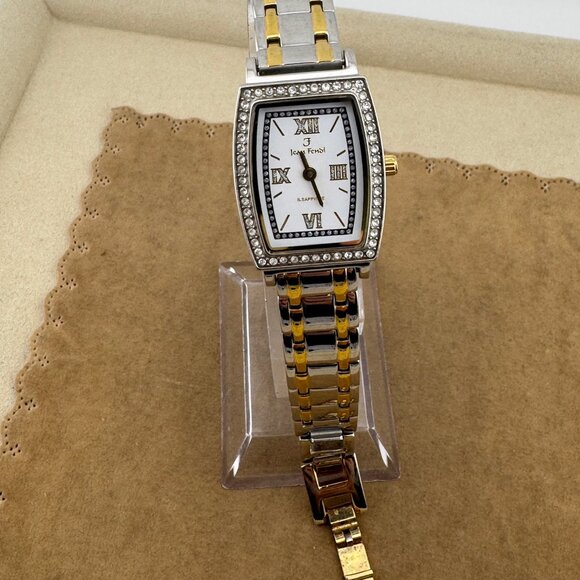 Vintage Jean Fendi Gold and Stainless Steel Crystal Bezel Swiss Made Watch - Picture 2 of 10